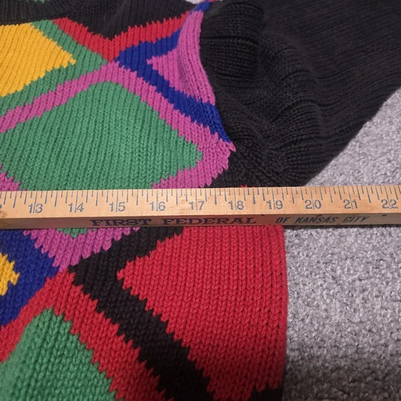 VTG Northeast Knitters Mock Neck Sweater Colorful Chunky Warm - Picture 5 of 10